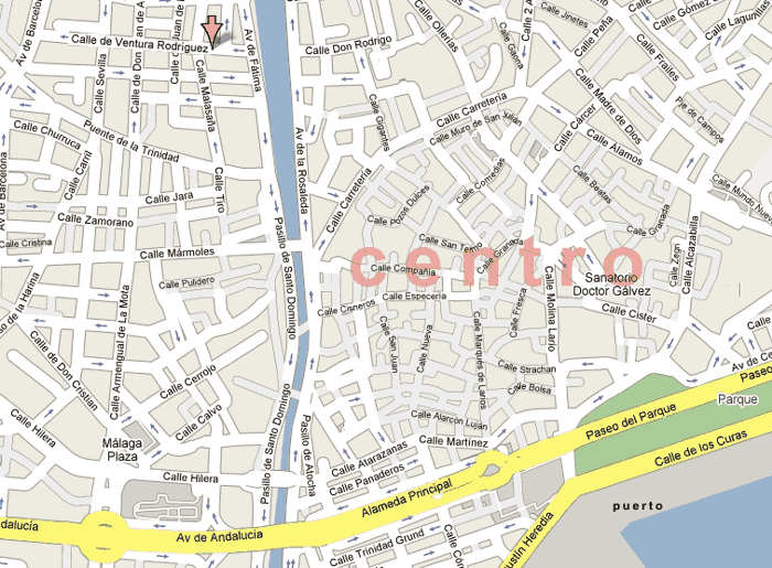 map of Malaga-center